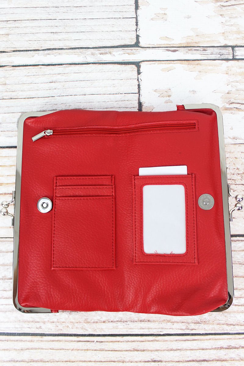 NGIL Twice as Nice Clutch Wallet in Red - Wholesale Accessory Market