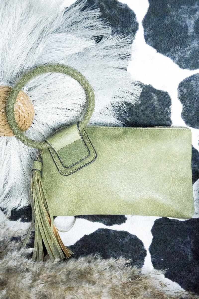 NGIL Lime Faux Leather Bangle Clutch - Wholesale Accessory Market