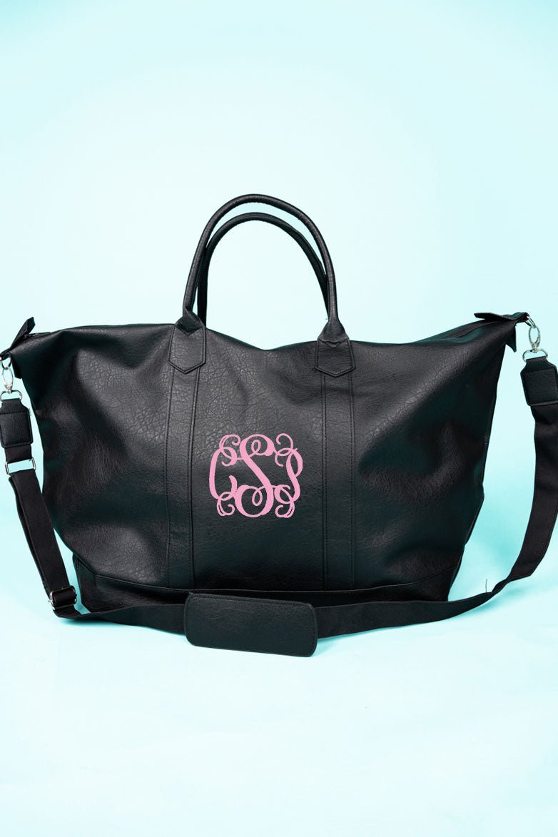 NGIL Black Faux Leather Weekender - Wholesale Accessory Market