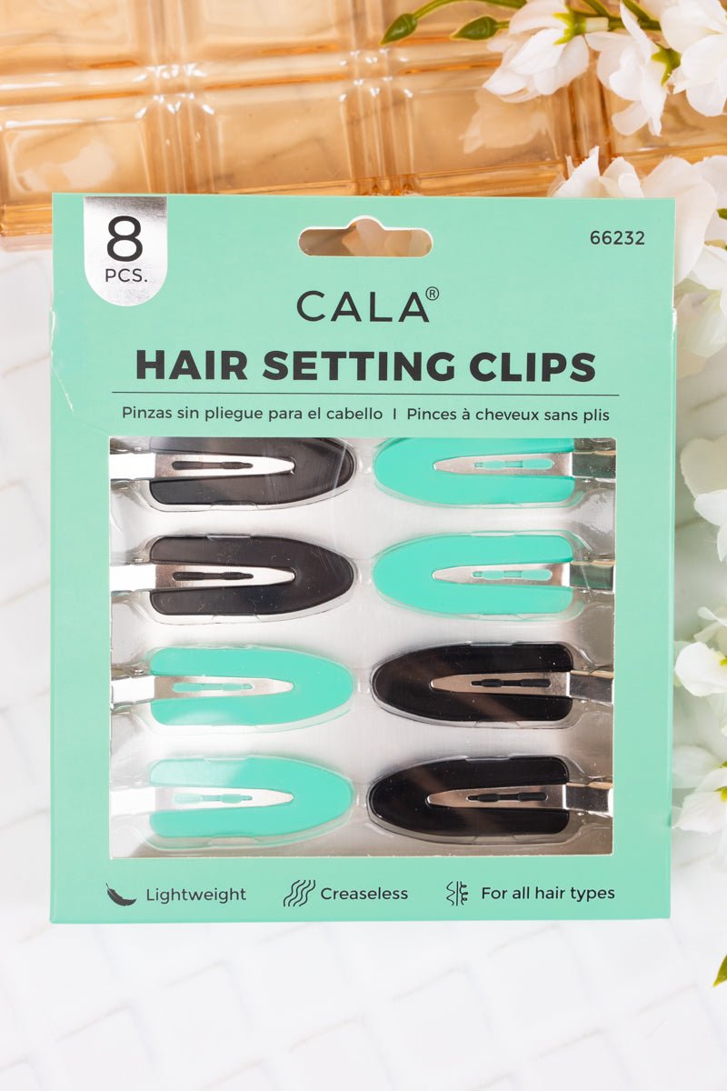 Black and Mint Hair Setting Clip Set - Wholesale Accessory Market