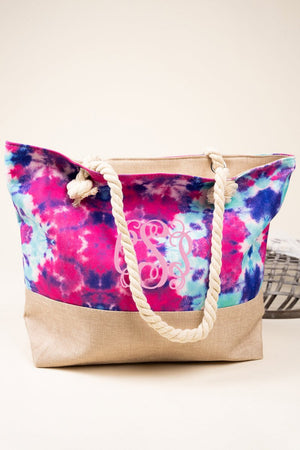 Blue San Francisco Bay Jute Trimmed Beach Tote - Wholesale Accessory Market