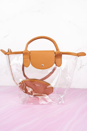 Clear As Day Tote Bag, Beige - Wholesale Accessory Market