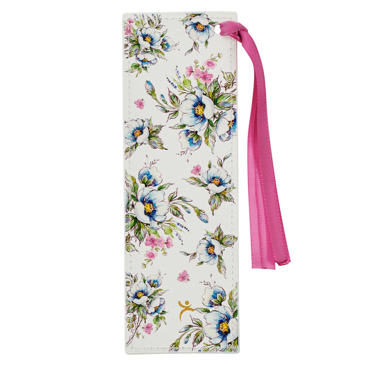 Give Thanks White Floral Faux Leather Page Marker - Wholesale Accessory Market