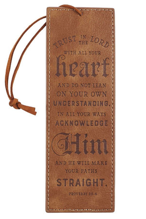 Trust In The Lord Tan LuxLeather Page Marker - Wholesale Accessory Market