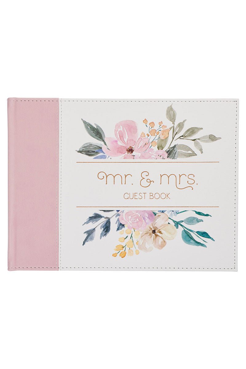 Pink Floral Mr. & Mrs. Wedding Guest Book - Wholesale Accessory Market