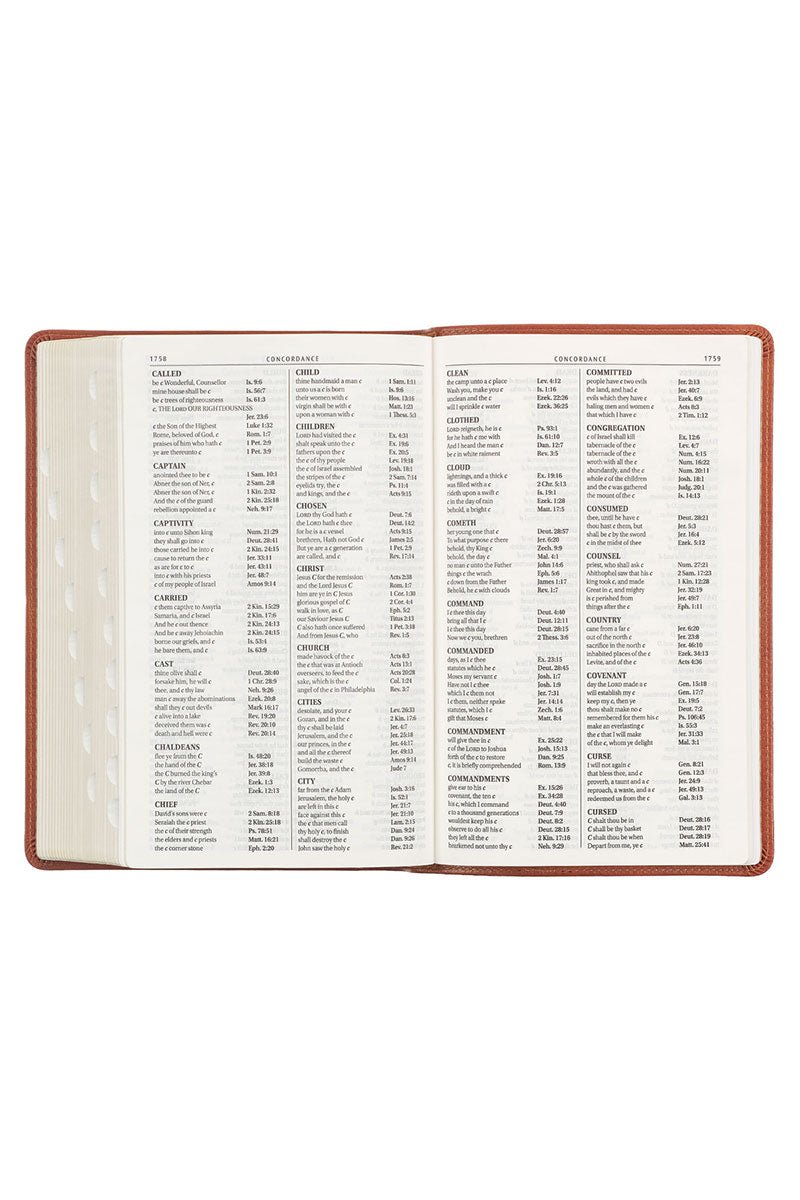 Honey Brown Cross Faux Leather Giant Print KJV Full-Size Bible with Thumb Index - Wholesale Accessory Market
