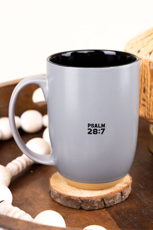 My Strength and Shield Gray Exposed Clay Ceramic Mug - Wholesale Accessory Market