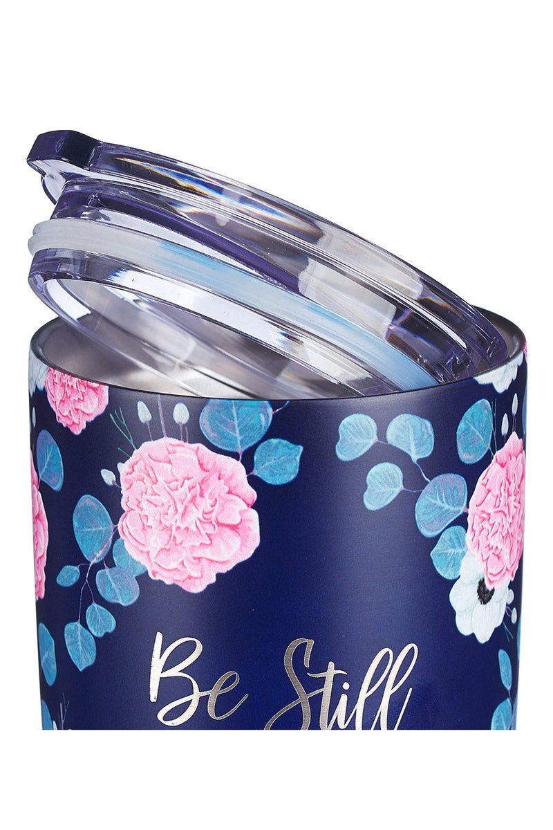 Psalm 46:10 'Be Still & Know' Floral Travel Mug - Wholesale Accessory Market