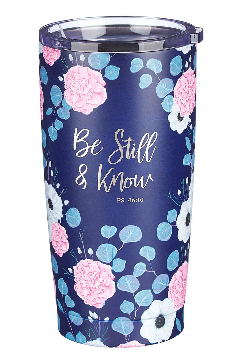 Psalm 46:10 'Be Still & Know' Floral Travel Mug - Wholesale Accessory Market