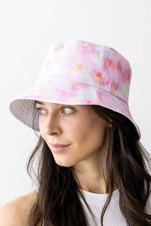 Covered In Sunshine Reversible Bucket Hat, Pink - Wholesale Accessory Market