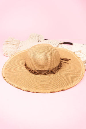 Beach Haven Taupe Floppy Sun Hat - Wholesale Accessory Market