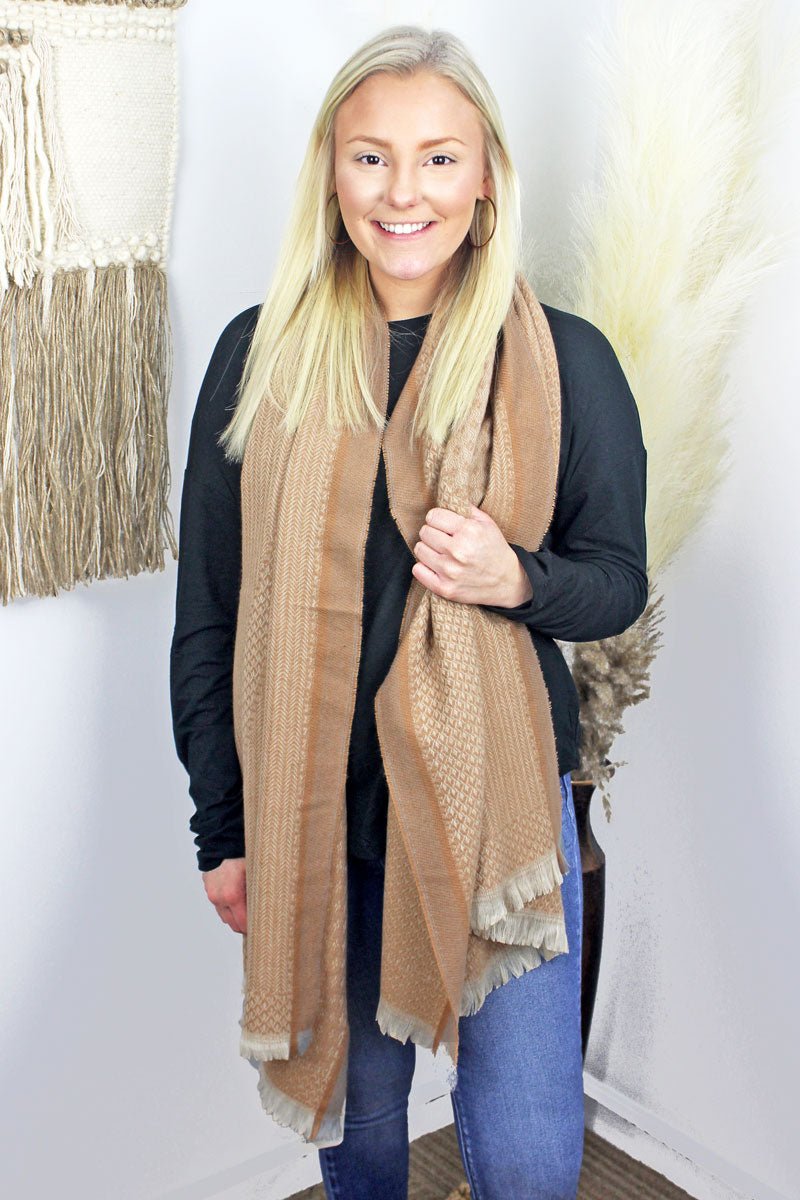 Be Clever Bellasera Scarf, Beige - Wholesale Accessory Market