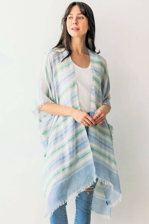Chesapeake Charm Kimono, Blue - Wholesale Accessory Market