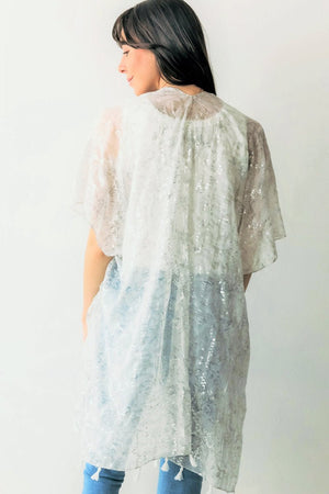 Going Places Python Kimono, Silver - Wholesale Accessory Market