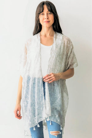 Going Places Python Kimono, Silver - Wholesale Accessory Market