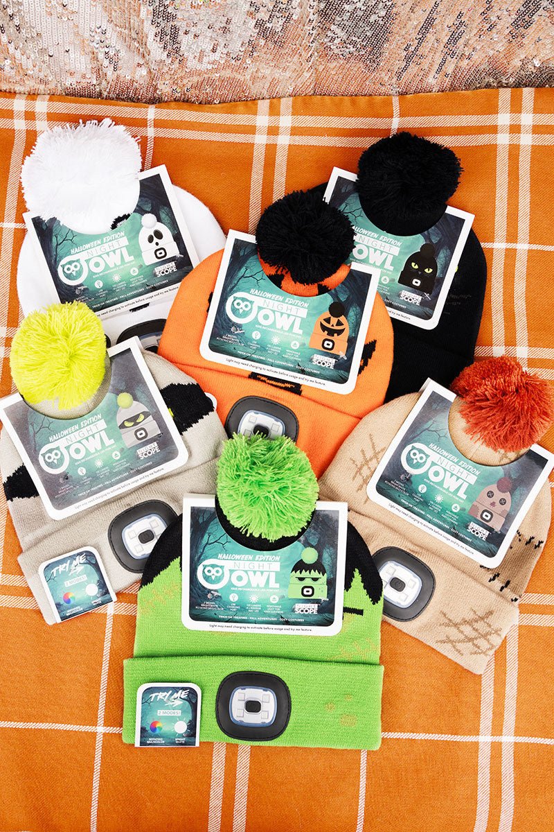One Kid's Halloween Edition Night Owl LED Beanie - SHIPS ASSORTED - Wholesale Accessory Market