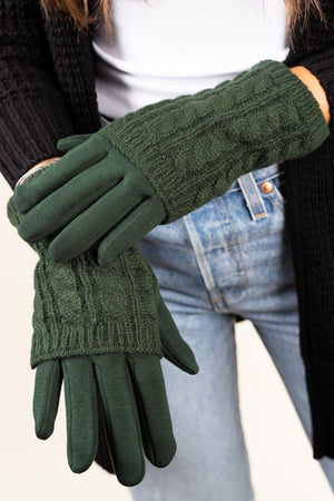 L.I.B. New York One Pair Twice the Warmth Smart Touch Gloves, Hunter Green - Wholesale Accessory Market