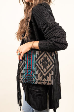 L.I.B. New York Mira Monte Fringe Crossbody Clutch, Taupe - Wholesale Accessory Market