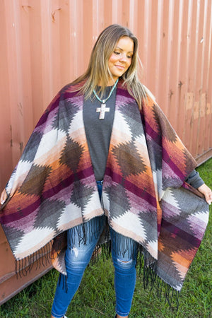 L.I.B. New York Shawnee Wrap, Burgundy - Wholesale Accessory Market