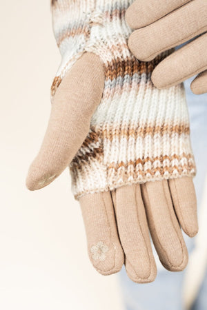 L.I.B. New York One Pair Winter Rush 3-In-1 Gloves, Taupe - Wholesale Accessory Market