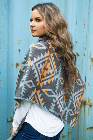 L.I.B. New York Lake Abilene Poncho, Gray - Wholesale Accessory Market