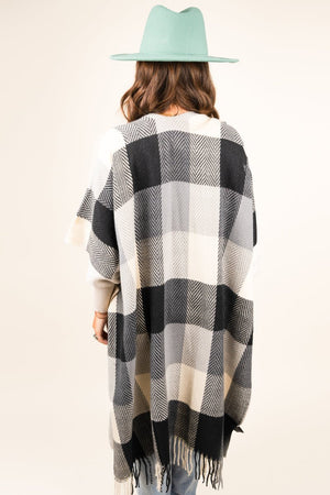 L.I.B. New York Hilltop Lake Ruana, Black - Wholesale Accessory Market
