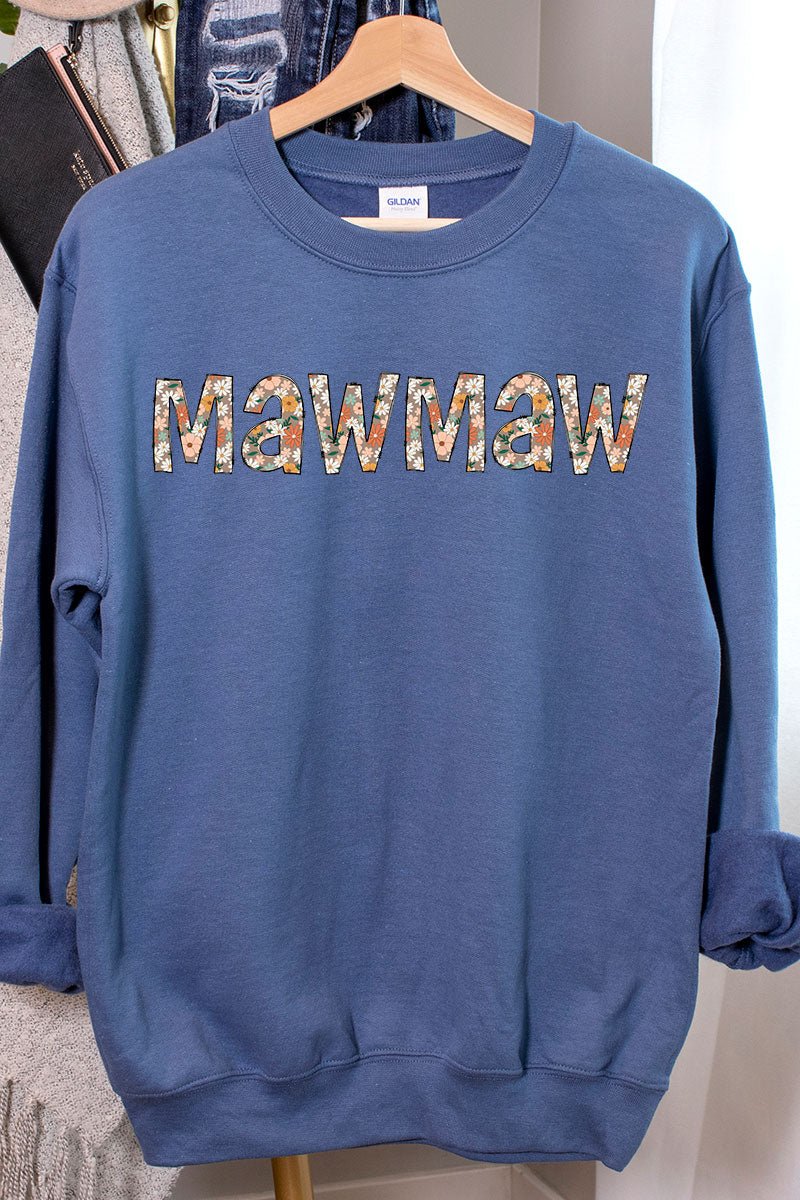 Floral Boho MawMaw Heavy-weight Crew Sweatshirt - Wholesale Accessory Market