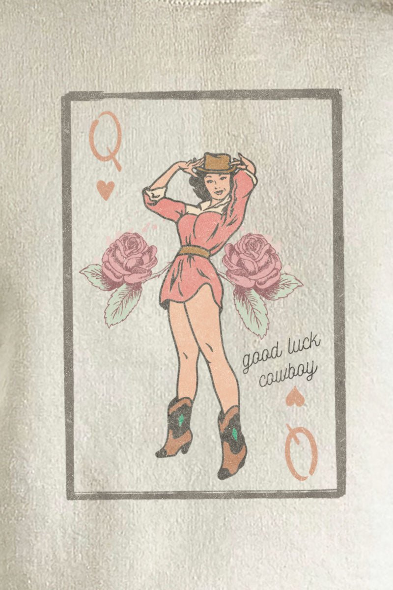 Good Luck Cowboy Heavy-weight Crew Sweatshirt - Wholesale Accessory Market