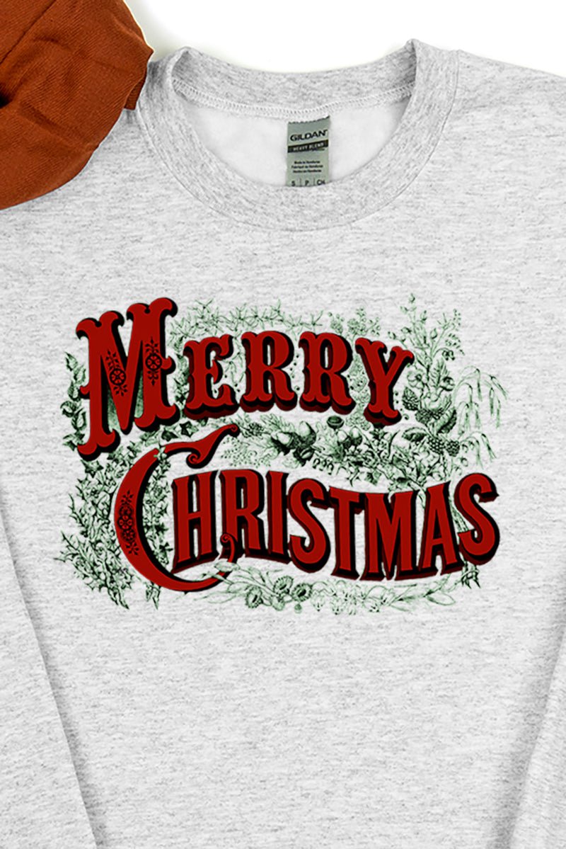 Vintage Merry Christmas Heavy-weight Crew Sweatshirt - Wholesale Accessory Market