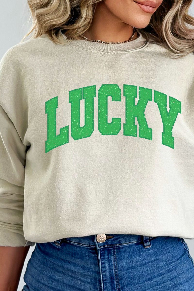 Vintage Varsity Lucky Heavy-weight Crew Sweatshirt - Wholesale Accessory Market