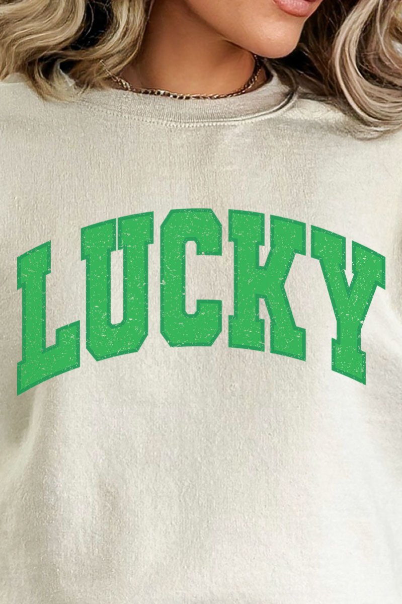 Vintage Varsity Lucky Heavy-weight Crew Sweatshirt - Wholesale Accessory Market