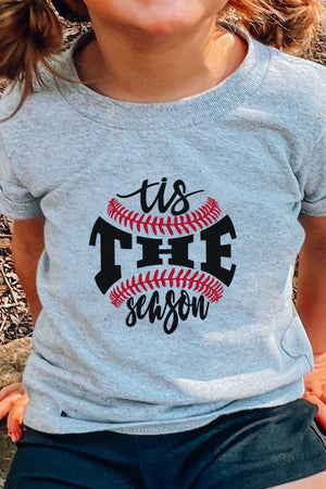 Youth Tis The Season Baseball Black and Red Dri-Power 50/50 T-Shirt - Wholesale Accessory Market