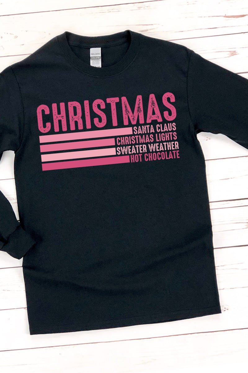 Pink Christmas List Unisex Dri-Power Long-Sleeve 50/50 Tee - Wholesale Accessory Market