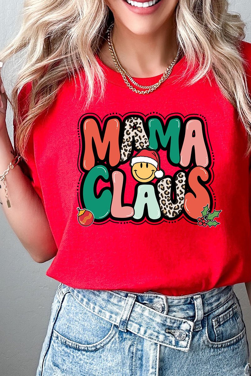 Mama Claus Colorful Short Sleeve Relaxed Fit T-Shirt - Wholesale Accessory Market