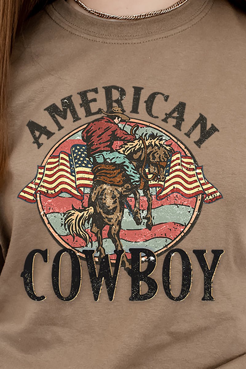 Vintage American Cowboy Short Sleeve Relaxed Fit T-Shirt - Wholesale Accessory Market