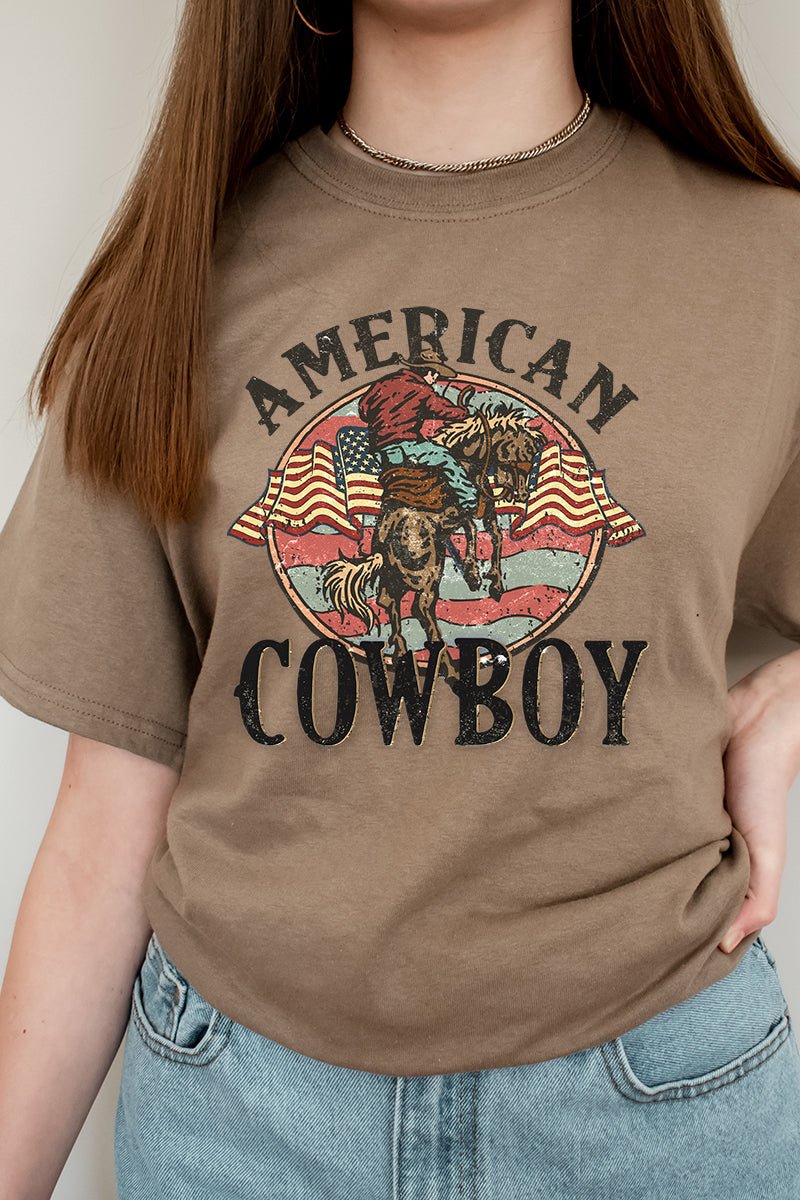 Vintage American Cowboy Short Sleeve Relaxed Fit T-Shirt - Wholesale Accessory Market