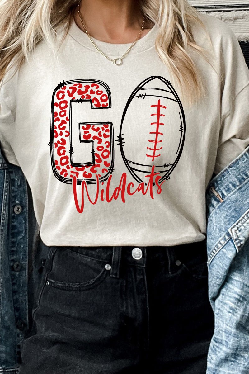 Doodle Go Wildcats Red Short Sleeve Relaxed Fit T-Shirt - Wholesale Accessory Market