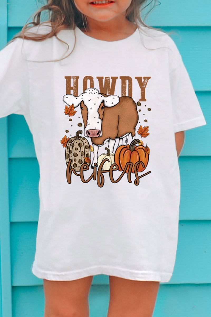 Youth Fall Howdy Heifers Short Sleeve Relaxed Fit T-Shirt - Wholesale Accessory Market