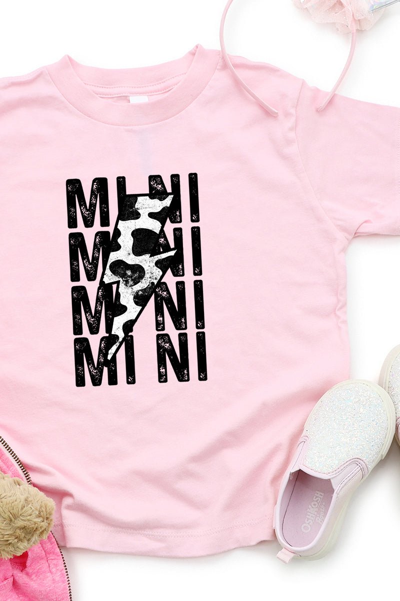 Youth Mini Cow Lightning Bolt Short Sleeve Relaxed Fit T-Shirt - Wholesale Accessory Market