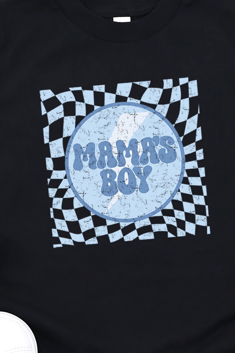 Youth Vintage Checkered Mama's Boy Short Sleeve Relaxed Fit T-Shirt - Wholesale Accessory Market