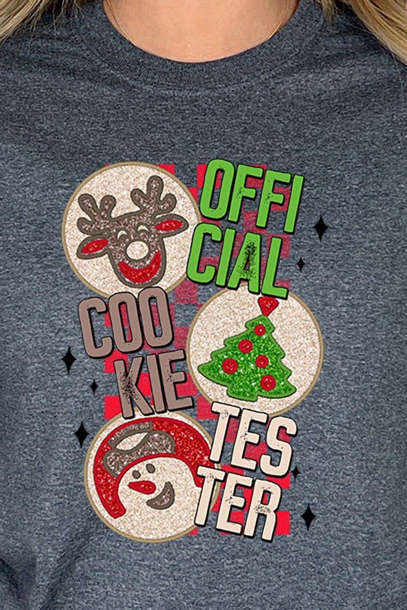 Official Cookie Tester Christmas Heavy Cotton Long Sleeve Adult T-Shirt - Wholesale Accessory Market