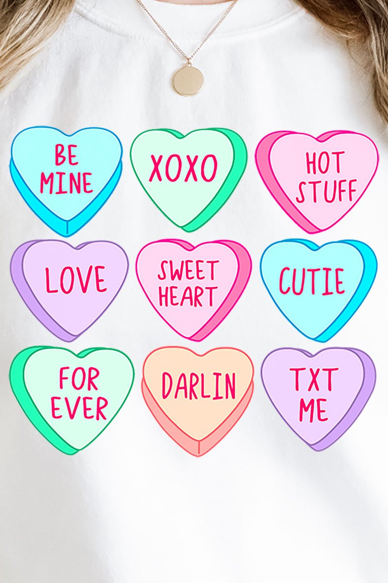 Colorful Candy Hearts Unisex NuBlend Crew Sweatshirt - Wholesale Accessory Market