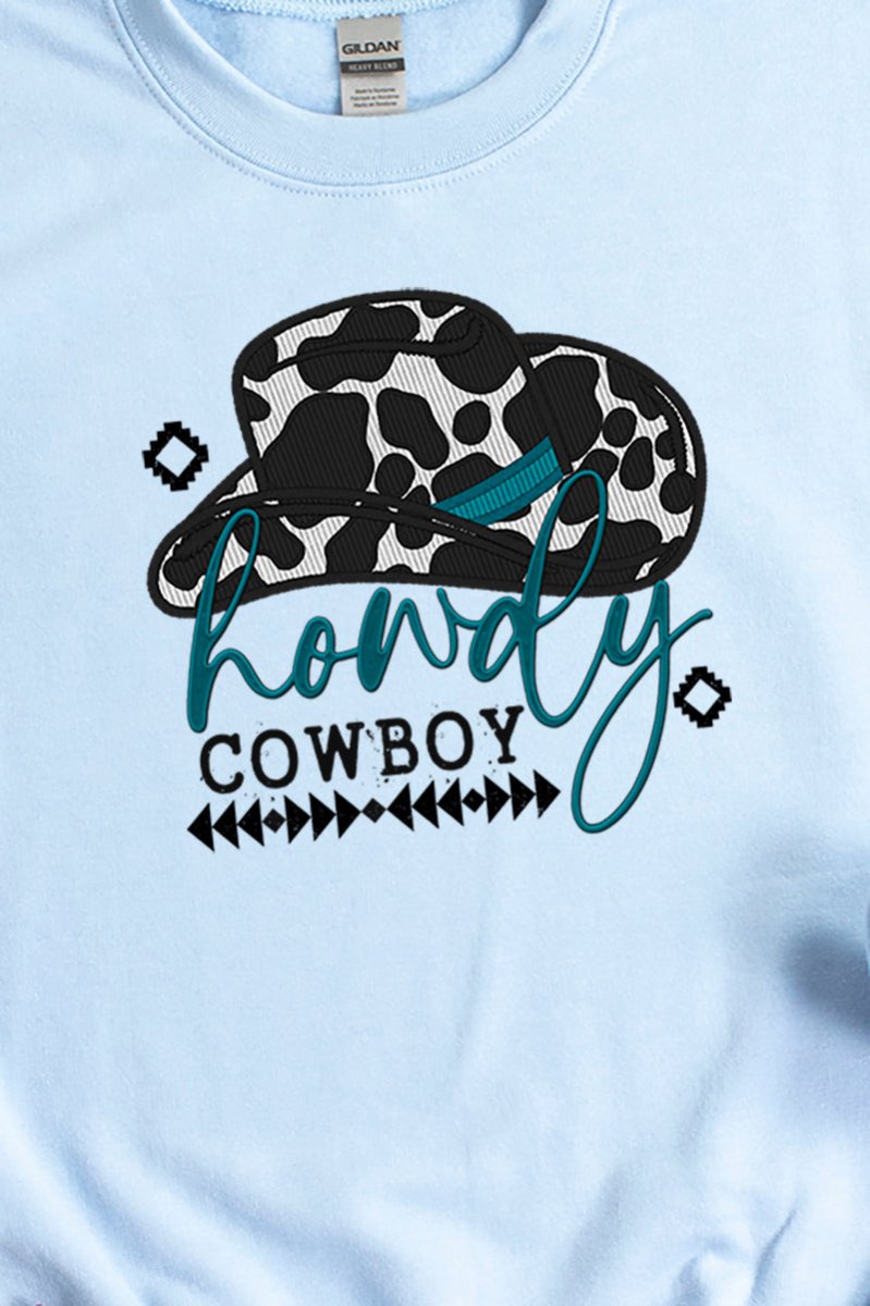 Faux Embroidery Howdy Cowboy Transfer Unisex NuBlend Crew Sweatshirt - Wholesale Accessory Market