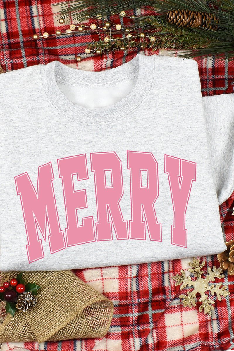 Merry Varsity Pink Unisex NuBlend Crew Sweatshirt - Wholesale Accessory Market