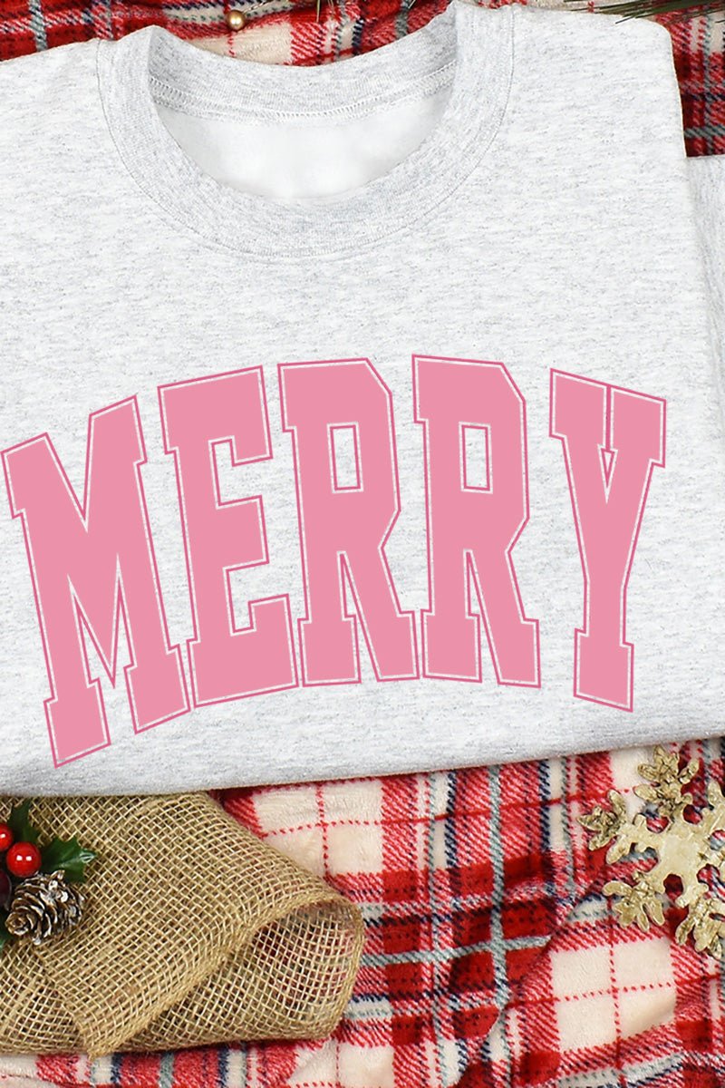 Merry Varsity Pink Unisex NuBlend Crew Sweatshirt - Wholesale Accessory Market
