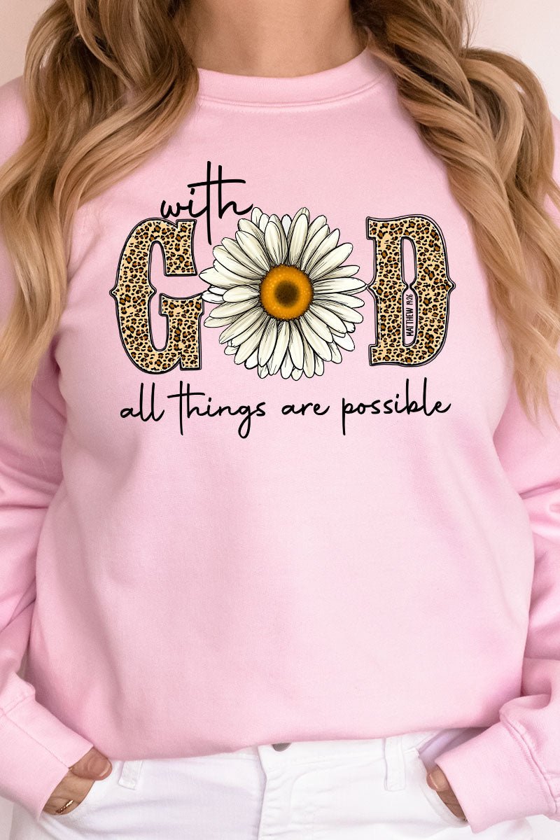 With God Daisy Unisex NuBlend Crew Sweatshirt - Wholesale Accessory Market