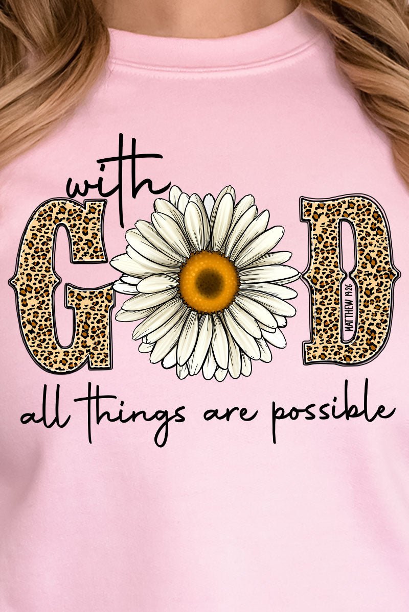 With God Daisy Unisex NuBlend Crew Sweatshirt - Wholesale Accessory Market