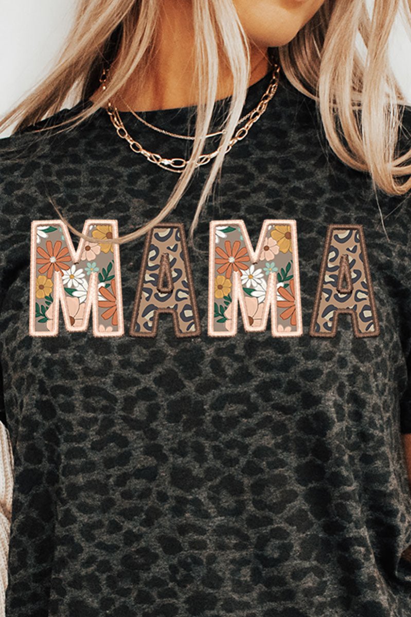 Boho Mama Faux Embroidery Transfer Fine Jersey Tee - Wholesale Accessory Market