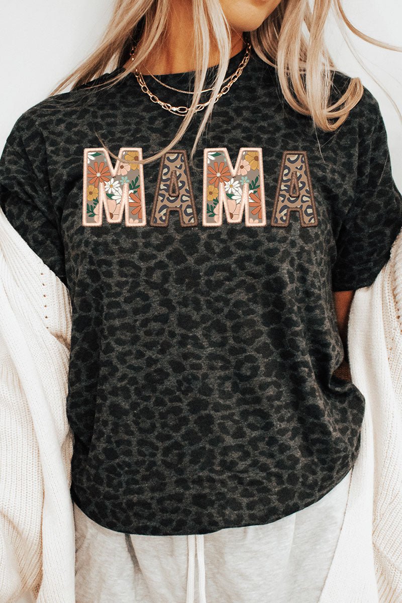 Boho Mama Faux Embroidery Transfer Fine Jersey Tee - Wholesale Accessory Market