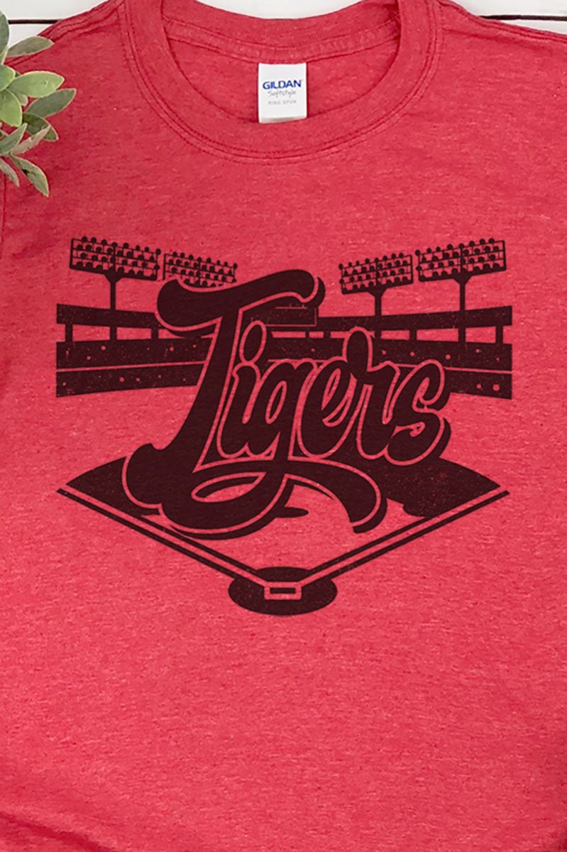 Baseball Diamond Tigers Softstyle Adult T-Shirt - Wholesale Accessory Market